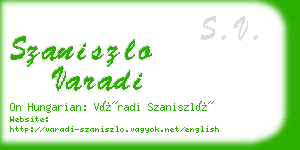 szaniszlo varadi business card